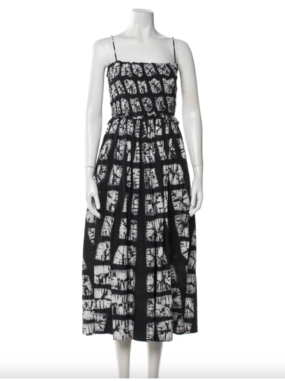 Ulla Johnson Alshara Hand Dyed Diamond Shinto Midi Dress Size 0